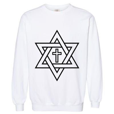 Star Of David With Cross A Gift Garment-Dyed Sweatshirt