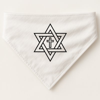 Star Of David With Cross A Gift USA-Made Doggie Bandana