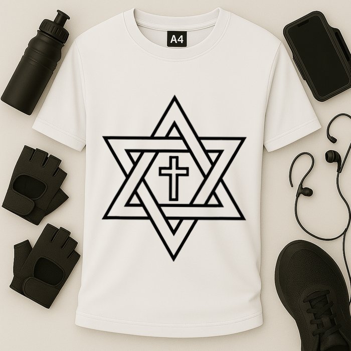 Star Of David With Cross A Gift Cooling Performance Crew T-Shirt