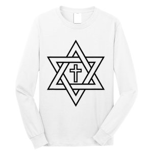 Star Of David With Cross A Gift Long Sleeve Shirt