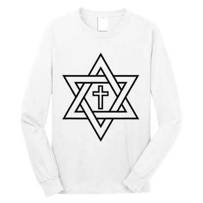 Star Of David With Cross A Gift Long Sleeve Shirt