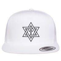 Star Of David With Cross A Gift Flat Bill Trucker Hat