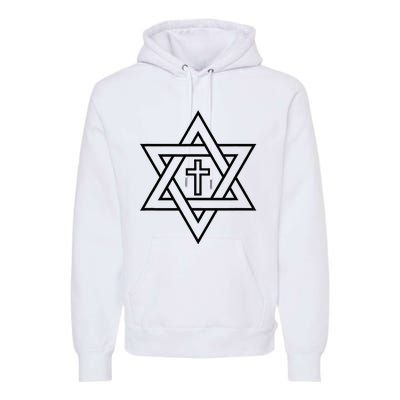 Star Of David With Cross A Gift Premium Hoodie