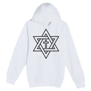 Star Of David With Cross A Gift Premium Pullover Hoodie