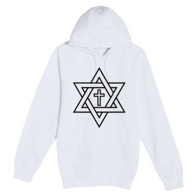 Star Of David With Cross A Gift Premium Pullover Hoodie