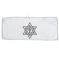 Star Of David With Cross A Gift Large Microfiber Waffle Golf Towel