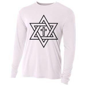 Star Of David With Cross A Gift Cooling Performance Long Sleeve Crew