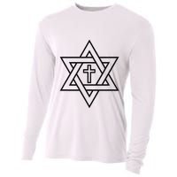 Star Of David With Cross A Gift Cooling Performance Long Sleeve Crew