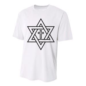 Star Of David With Cross A Gift Performance Sprint T-Shirt