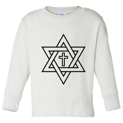 Star Of David With Cross A Gift Toddler Long Sleeve Shirt