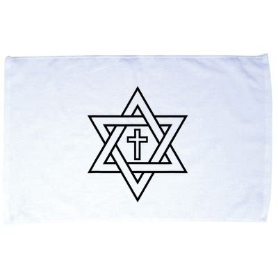 Star Of David With Cross A Gift Microfiber Hand Towel