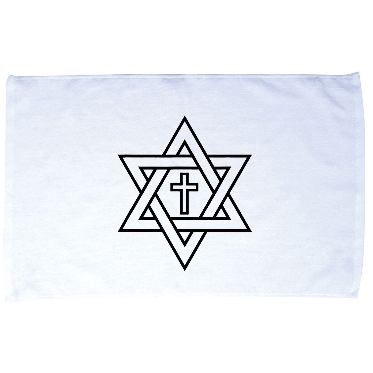 Star Of David With Cross A Gift Microfiber Hand Towel