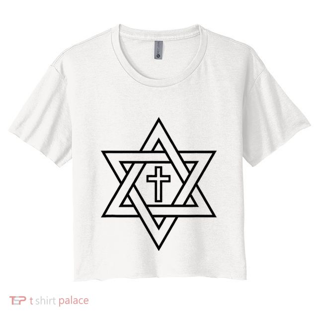 Star Of David With Cross A Gift Crop Top