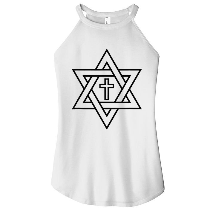 Star Of David With Cross A Gift Women's Perfect Tri Rocker Tank