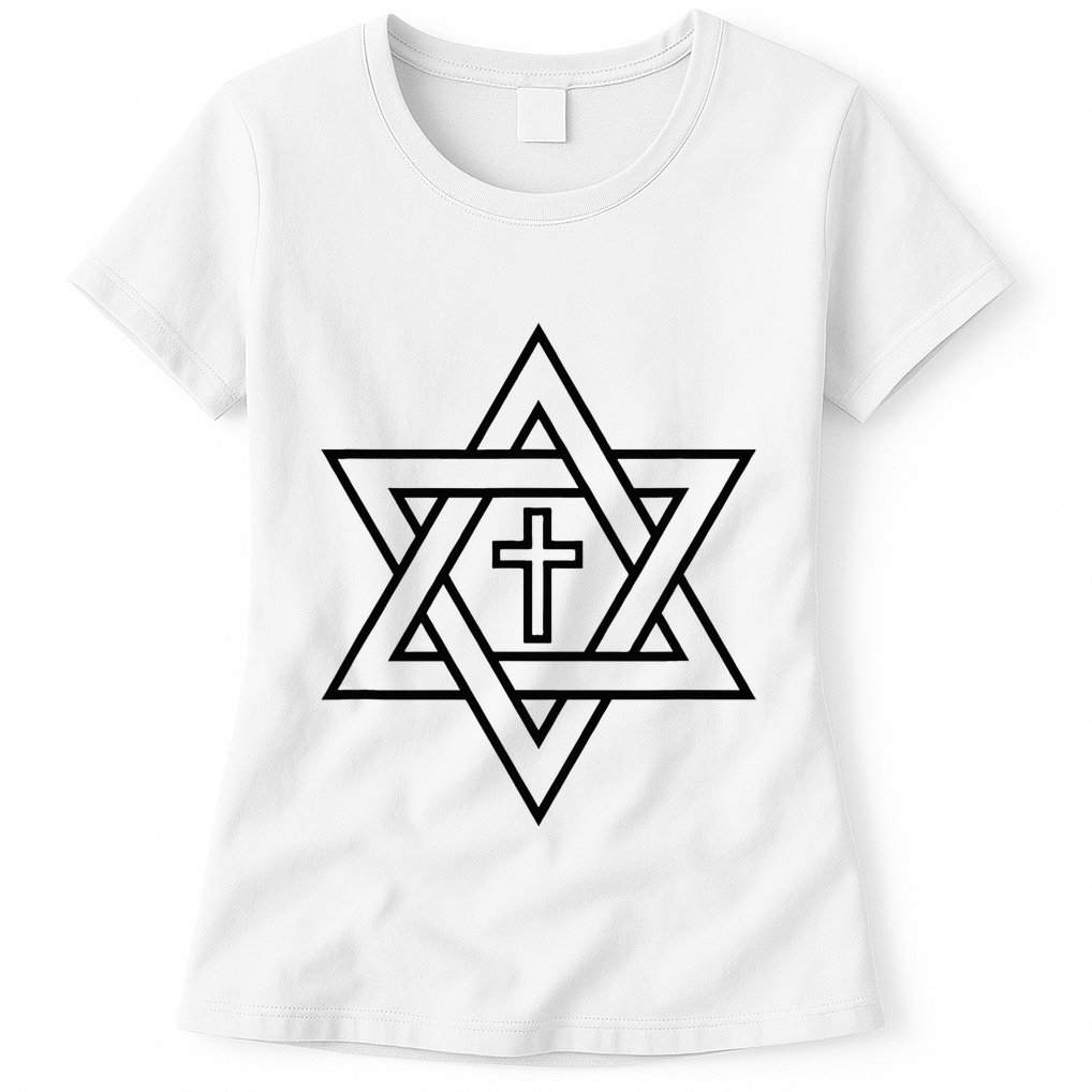 Star Of David With Cross A Gift Womens T-Shirt