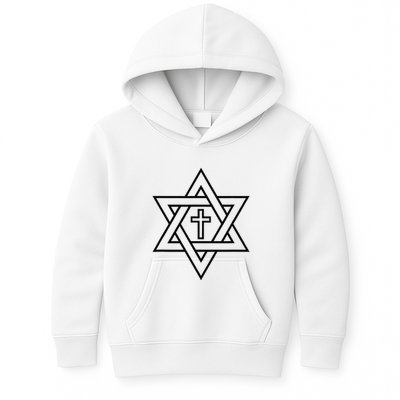 Star Of David With Cross A Gift Kids Hoodie