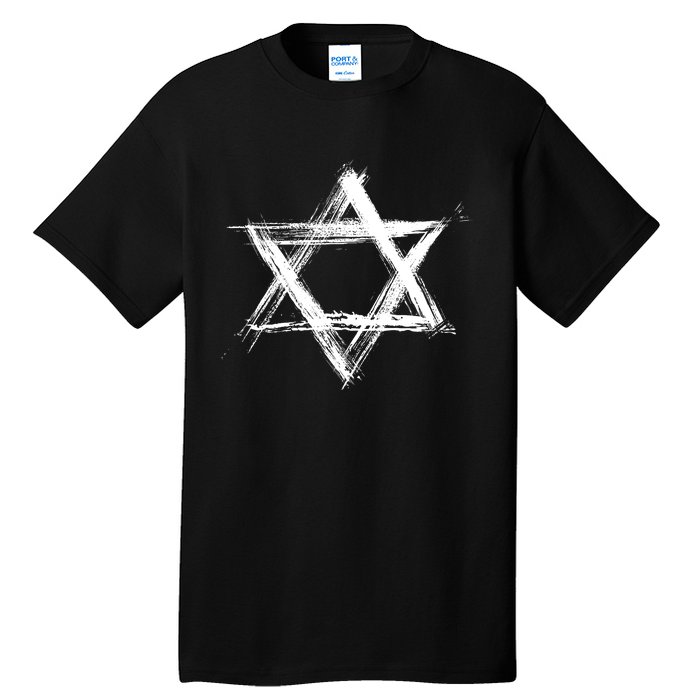 Star Of David Pride Israel Jewish Israeli Flag Brush Stroke Tall T-Shirt