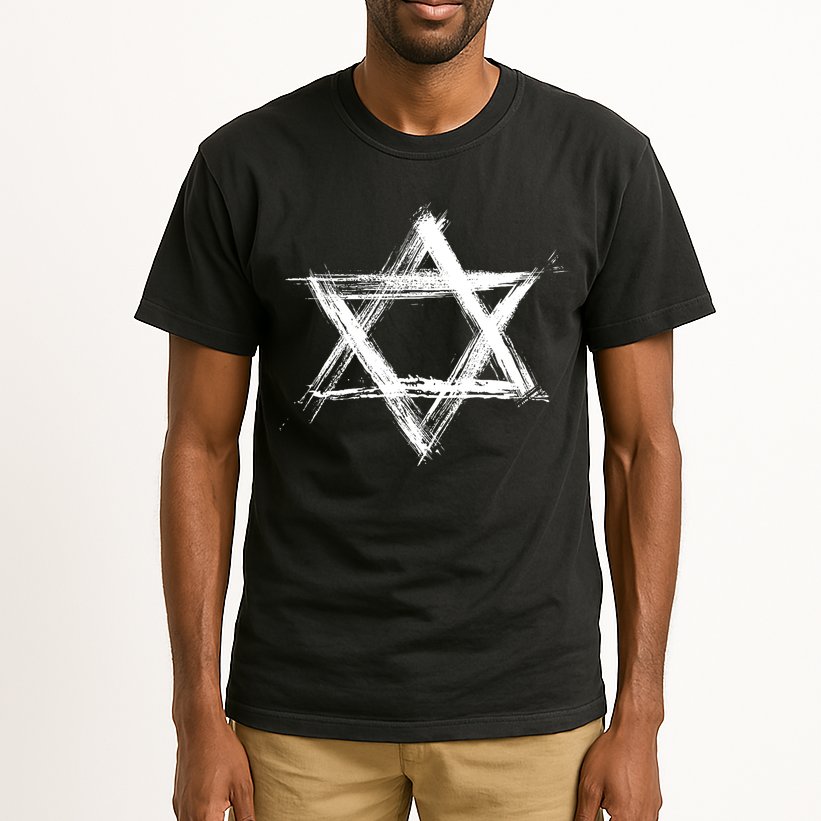 Star Of David Pride Israel Jewish Israeli Flag Brush Stroke Tall T-Shirt