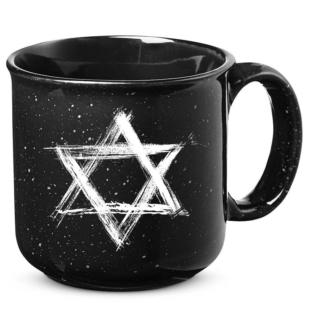 Star Of David Pride Israel Jewish Israeli Flag Brush Stroke 15oz Campfire Ceramic Mug