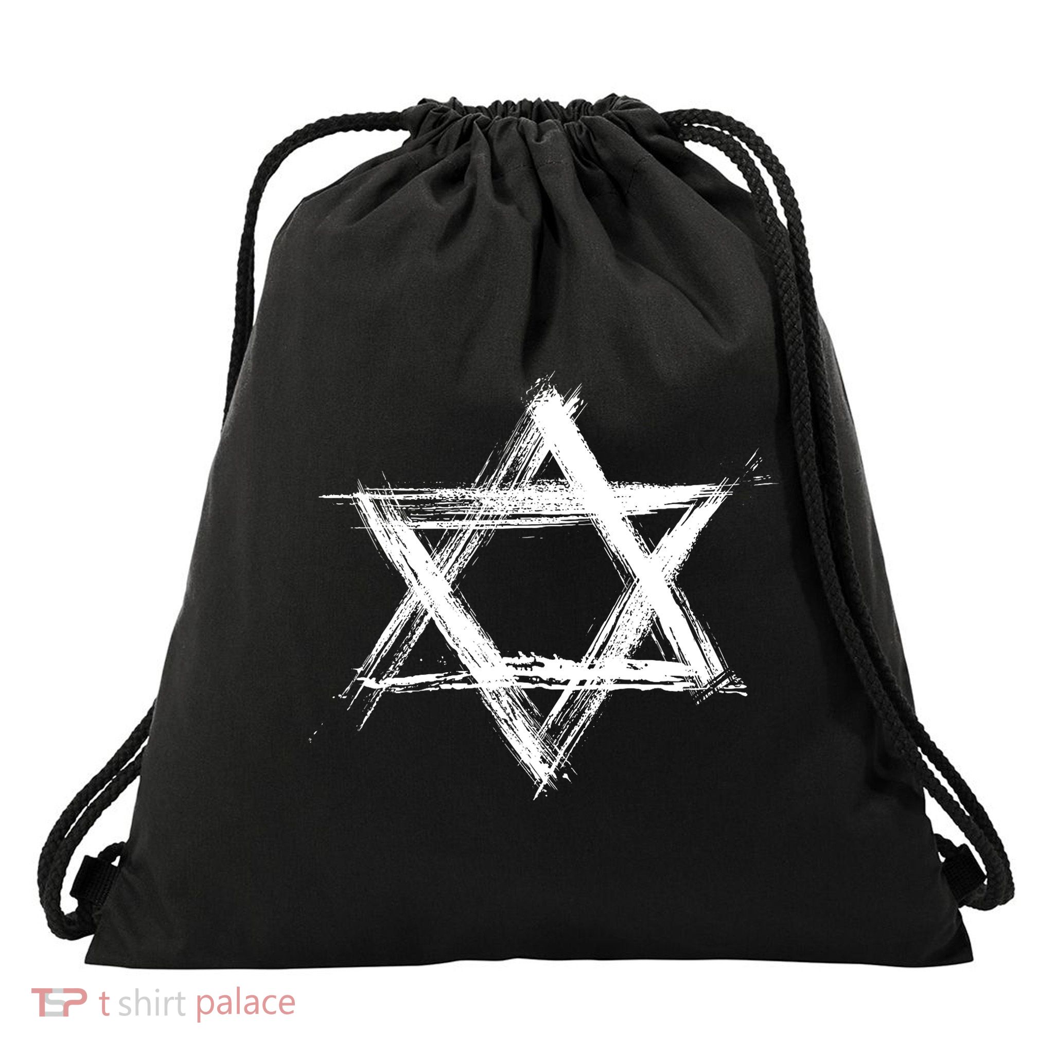 Star Of David Pride Israel Jewish Israeli Flag Brush Stroke Drawstring Bag