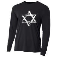 Star Of David Pride Israel Jewish Israeli Flag Brush Stroke Cooling Performance Long Sleeve Crew