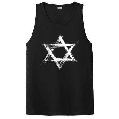 Star Of David Pride Israel Jewish Israeli Flag Brush Stroke PosiCharge Competitor Tank