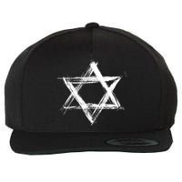 Star Of David Pride Israel Jewish Israeli Flag Brush Stroke Wool Snapback Cap