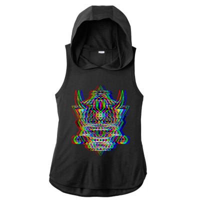 Samurai Oni Demon Mask Bushido Warrior Aesthetic Japanese Ladies PosiCharge Tri-Blend Wicking Draft Hoodie Tank