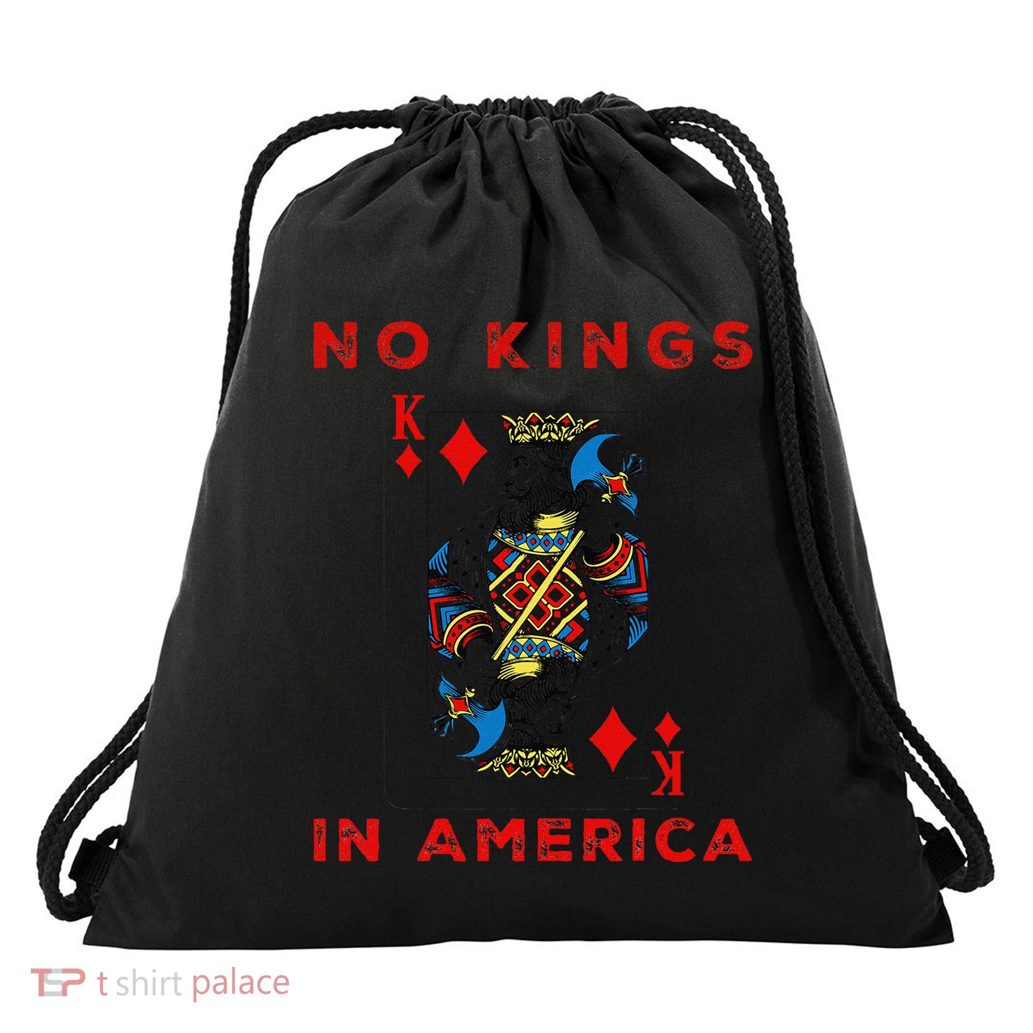 Save Our Democracy No Kings In America Statement Drawstring Bag