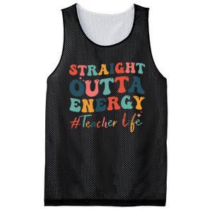 Straight Outta Energy Teacher Life Groovy Paraprofessional Mesh Reversible Basketball Jersey Tank