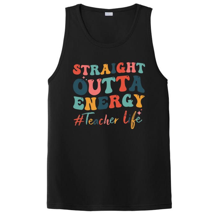 Straight Outta Energy Teacher Life Groovy Paraprofessional PosiCharge Competitor Tank