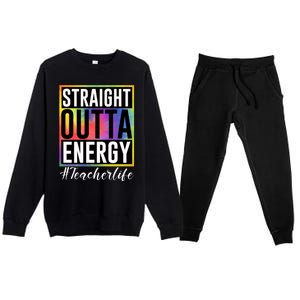 Straight Outta Energy Teacherlife Premium Crewneck Sweatsuit Set