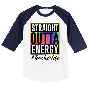 Straight Outta Energy Teacherlife Baseball Sleeve Shirt