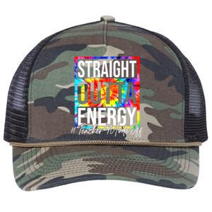 Straight Outta Energy Teacher Mode Off LAst Day Of School Retro Rope Trucker Hat Cap