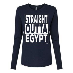 Straight Outta Egypt Funny Passover Seder Womens Cotton Relaxed Long Sleeve T-Shirt