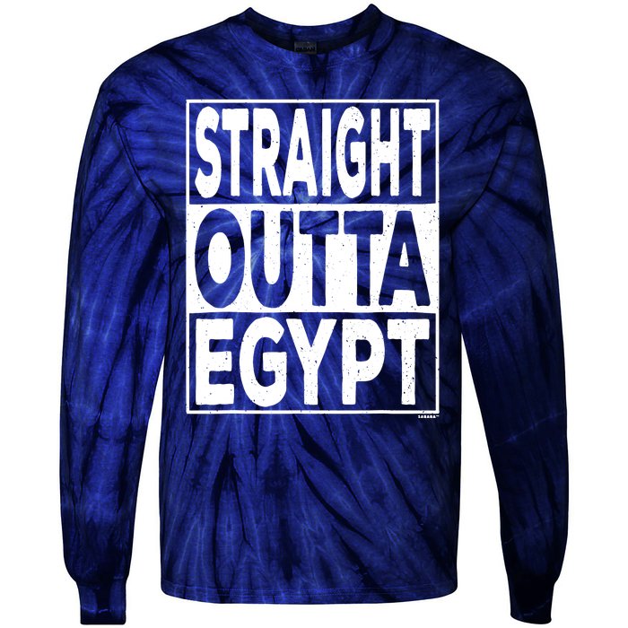 Straight Outta Egypt Funny Passover Seder Tie-Dye Long Sleeve Shirt