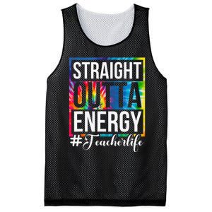 Straight Outta Energy Teacher Life Paraprofessional Gift Mesh Reversible Basketball Jersey Tank