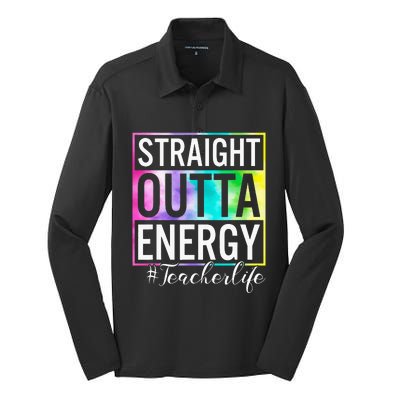 Straight Outta Energy Teacherlife Silk Touch Performance Long Sleeve Polo