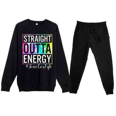 Straight Outta Energy Teacherlife Premium Crewneck Sweatsuit Set