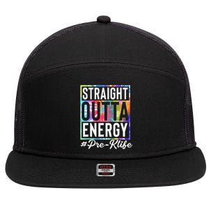 Straight Outta Energy Prek Life Gift Funny Teacher 7 Panel Mesh Trucker Snapback Hat