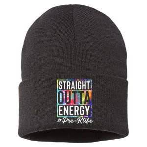 Straight Outta Energy Prek Life Gift Funny Teacher Sustainable Knit Beanie