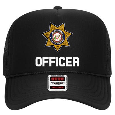 Security Officer Enforcement Badge Police Guards Duty High Crown Mesh Back Trucker Hat