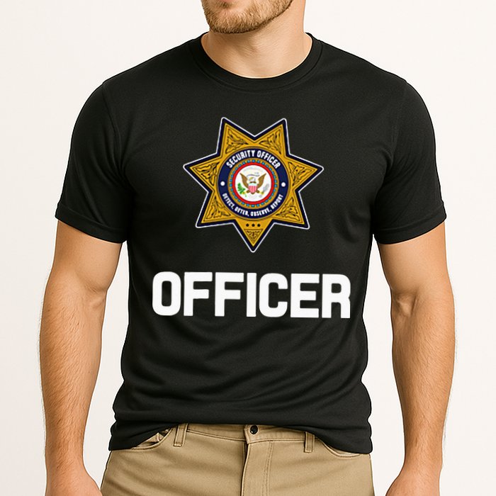 Security Officer Enforcement Badge Police Guards Duty Cooling Performance Crew T-Shirt