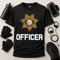 Security Officer Enforcement Badge Police Guards Duty Cooling Performance Crew T-Shirt