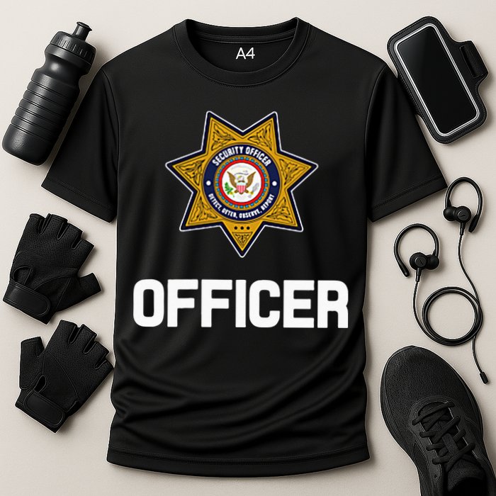 Security Officer Enforcement Badge Police Guards Duty Cooling Performance Crew T-Shirt
