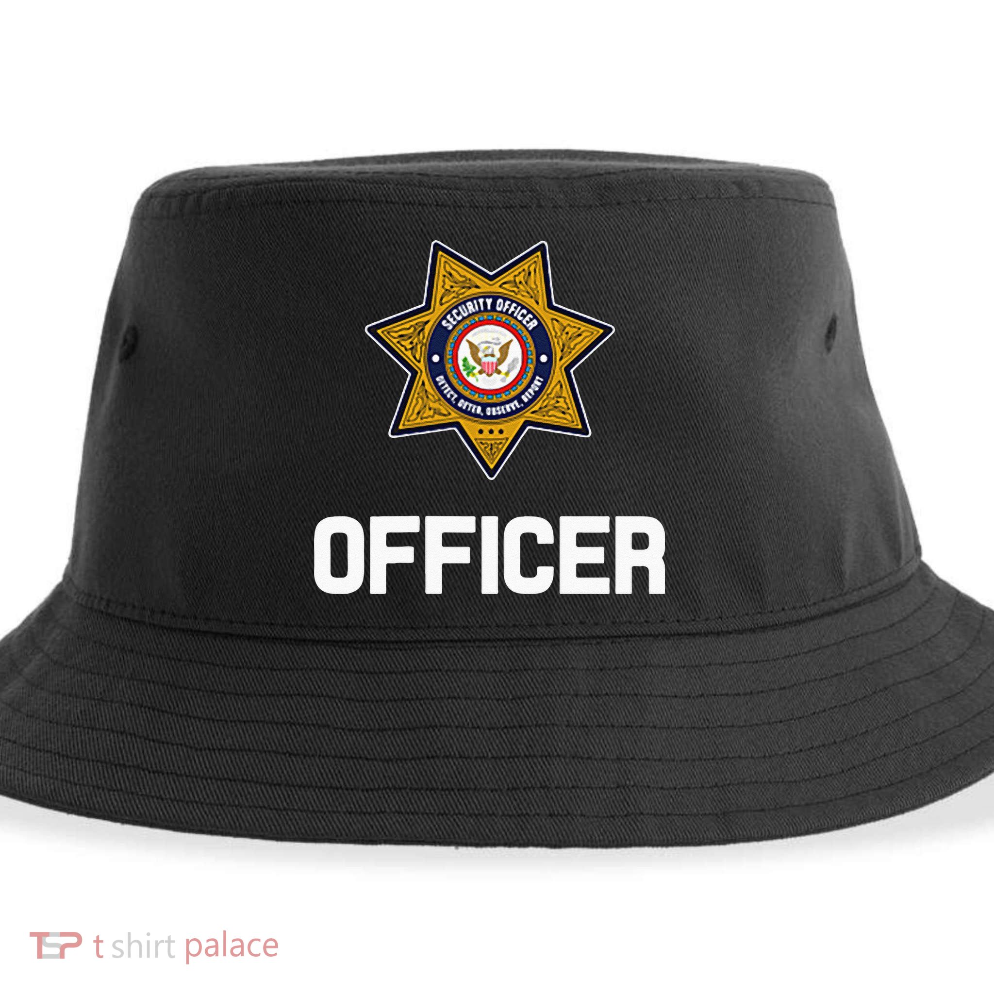 Security Officer Enforcement Badge Police Guards Duty Sustainable Bucket Hat