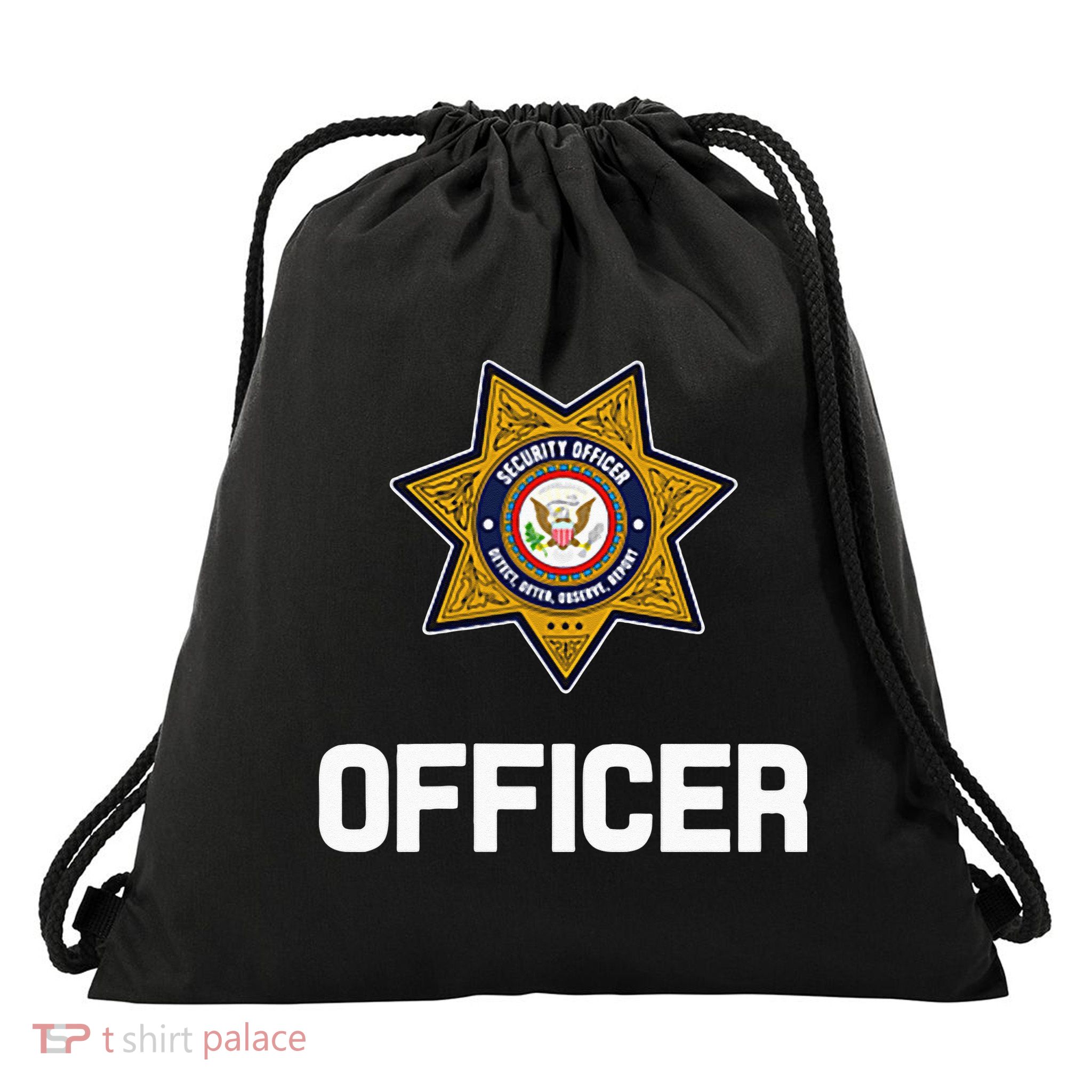 Security Officer Enforcement Badge Police Guards Duty Drawstring Bag
