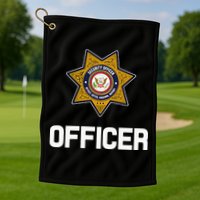 Security Officer Enforcement Badge Police Guards Duty Golf Towel
