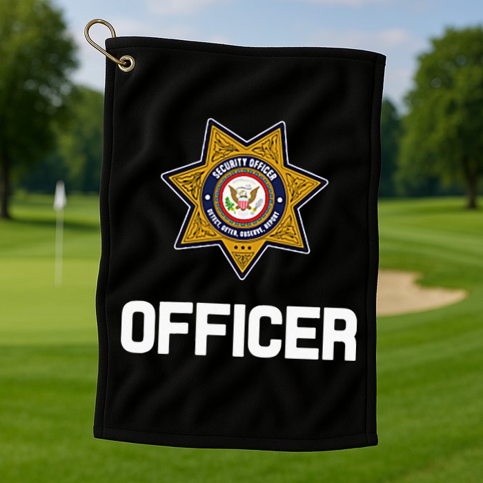 Security Officer Enforcement Badge Police Guards Duty Golf Towel