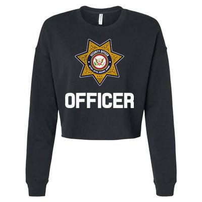 Security Officer Enforcement Badge Police Guards Duty Cropped Pullover Crew